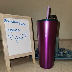 Starbucks Venti 2022 Valentine's Purple 24OZ Stainless Steel Tumbler Fluted, NWT